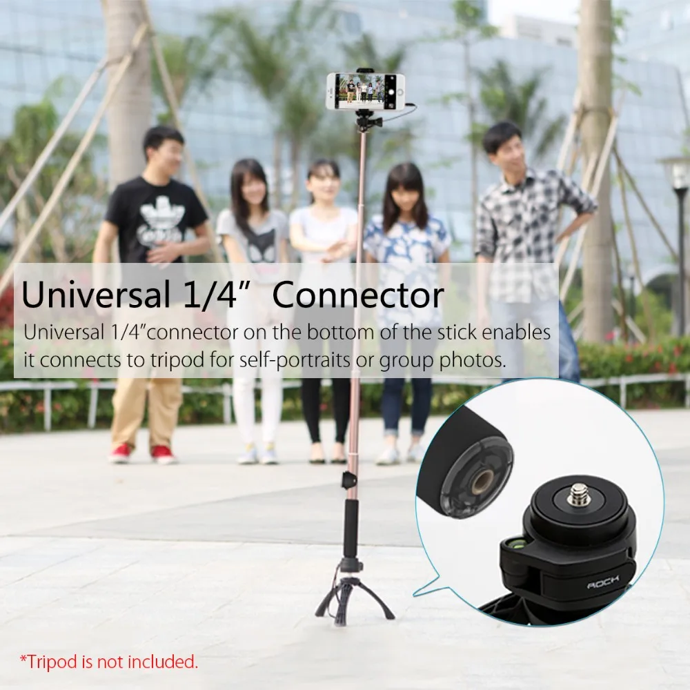 В продаже Rock Monopod 3,5 мм проводное управление универсальные мини селфи палки для iPhone/amsung/LG/huawei/Xiaomi IOS Android телефонов