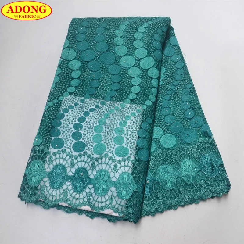 ADONG Aqua Green вышитая африканская французская чистая кружевная ткань гипюр
