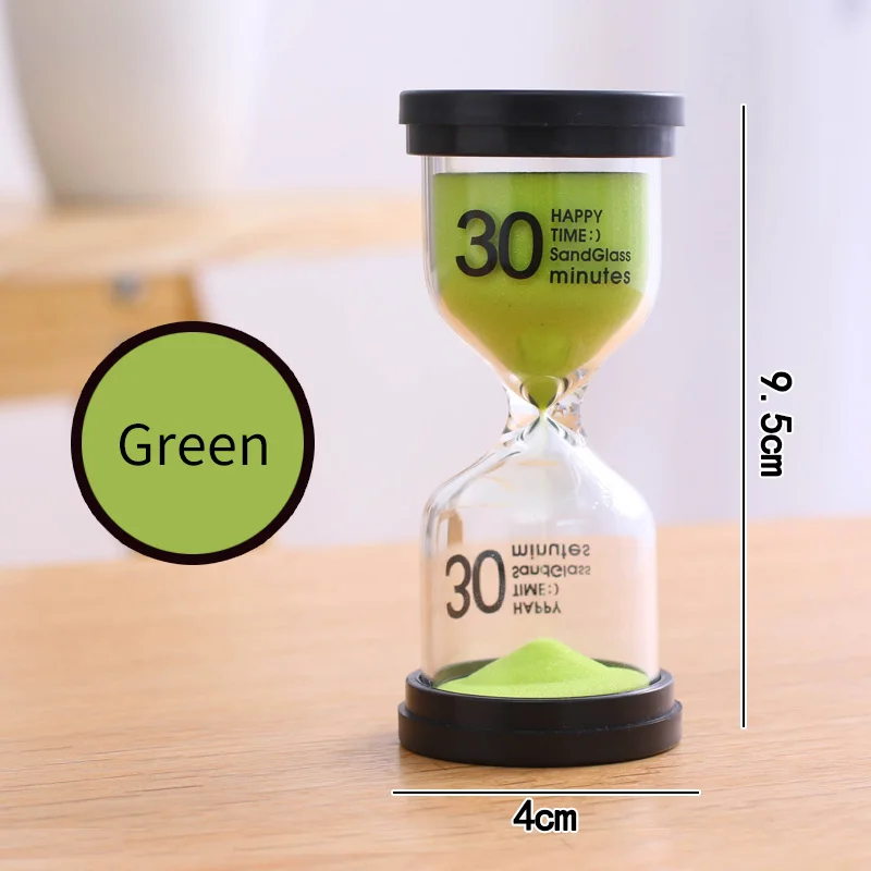 Green Песочные часы стекло часы 30 минут reloj de arena sablier kum saati ampulheta таймер душ пластик HGXSL-30M - Цвет: Green