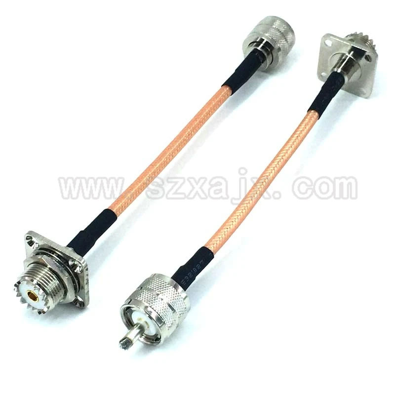 JX 1 шт. PL259 UHF штекер на гнездо SO239 фланец 4 отверстия Панельное крепление RG142