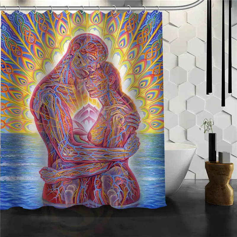 Custom Alex Grey Shower Curtain - Creative Polyester Home Shower Curtain image 2