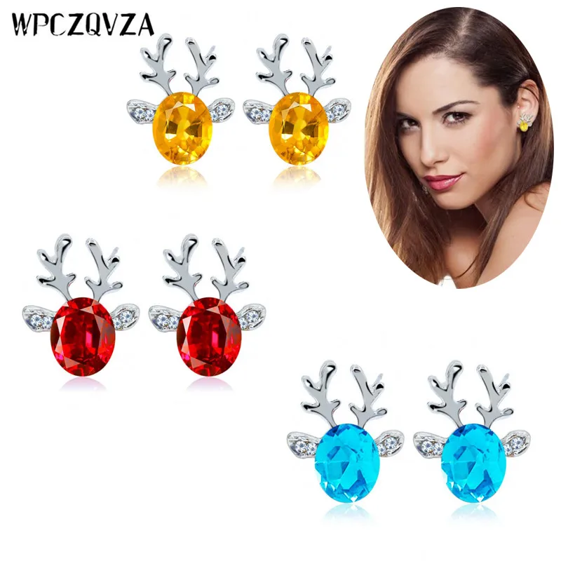 Женские классические серьги пусеты WPCZQVZA элегантные со стразами для