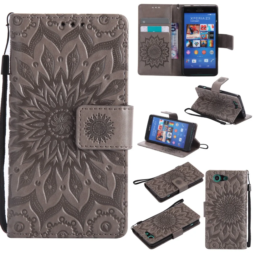 Flip Case for funda Sony Xperia eXperia Z3 Compact mini M55W D5803 D5833 Wallet Cover +Card Holder | Мобильные телефоны и