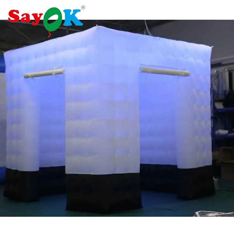 

Sayok Inflatable Photo Booth Inflatable Tent with two doors ,LED Lights for Event, Exhibition,Party