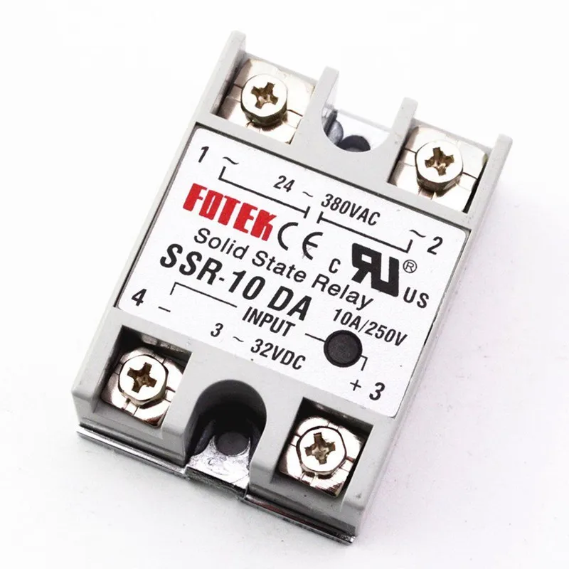 Твердотельное реле SSR-25DA 25A SSR-10DA SSR-40DA 5-24 В постоянного тока на 24-380 переменного SSR