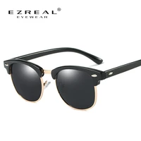 ezreal brand polarized sunglasses men or women retro rivet high quality polaroid lens brand design sun glasses female oculos