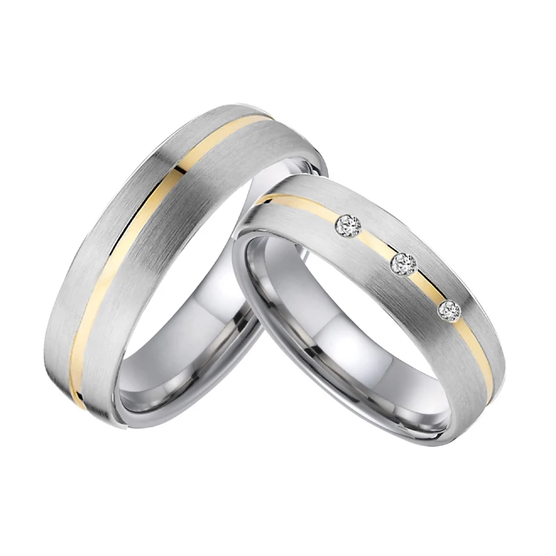 

1 pair custom Alliances wedding band couple rings for men and women his and hers titanium jewelry anniversary promise ring