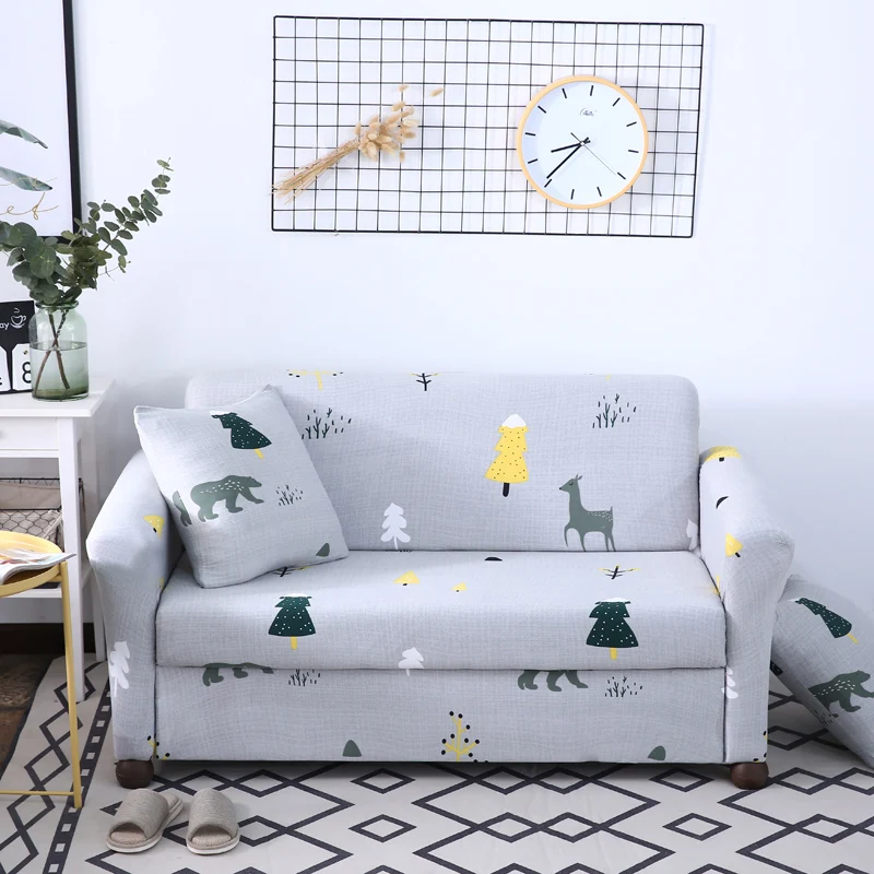 iDouillet Stretch Spandex Sofa Cover Couch Slipcovers for Chair Loveseat 3 or 4-seat Sectional Printed Throw Pillow Case | Дом и сад