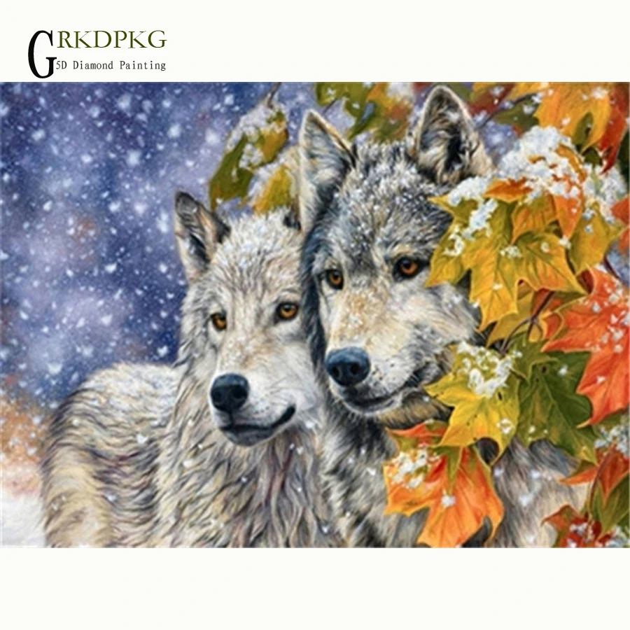 

NEW forest wolf 5d Diamond Mosaic full Diamond Painting Cross Stitch Diamond Embroidery Animal Pattern rhinestone decoration