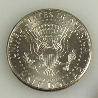 Moneda de doble cara (ambos lados en &aacute;guila o cabeza, hecha por moneda de medio d&oacute;lar Real), accesorios para trucos de ilusionismo de mago-3