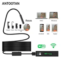 8mm 1200p 2m 5m 10m semi rigied wifi endoscope inspection borescope snake video flexible camera for ios android car detection