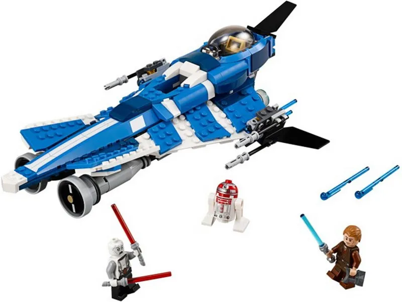 10375 BALE Star Wars Anakin's Custom Jedi Fighter Model Building Blocks Enlighten Figure Toys For Children Christmas Gift