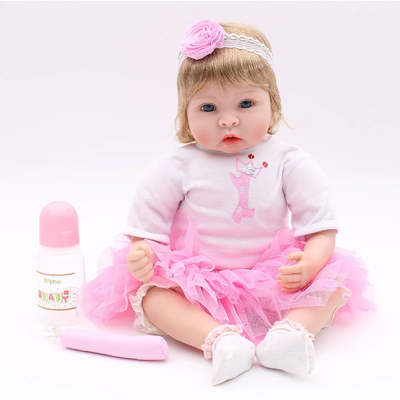 22 &quotкуклы reborn Baby мягкие силиконовые куклы с розовым Кроликом плюшевые real born realista