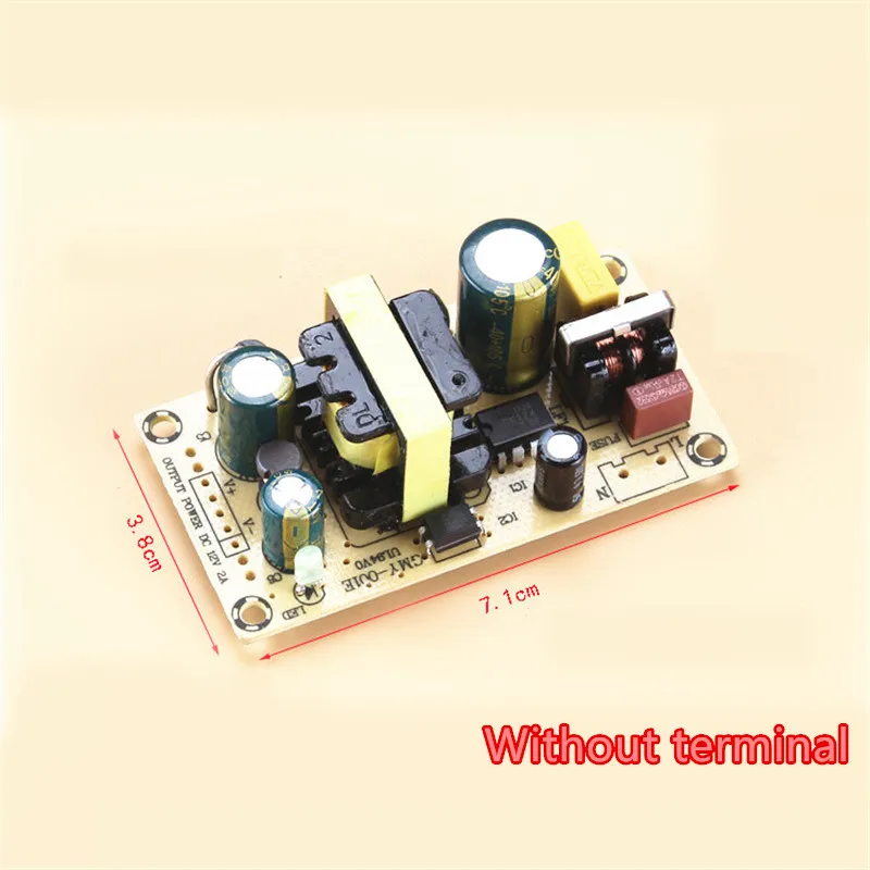 Without terminal AC-DC 24 В 1A 24 Вт импульсный источник питания модуль голой цепи AC100-240V к DC24V 1A плата для замены/ремонта - Цвет: Without terminal