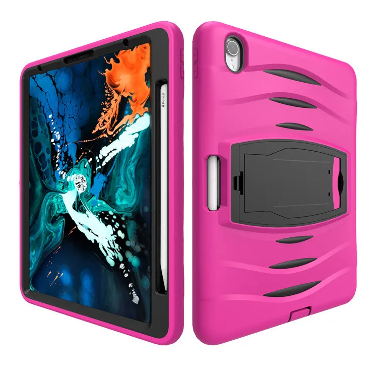 Rose Red For iPad pro 12.9 case With charge apple pencil holder silicon cover protector shockproof Shell case for new iPad pro 12.9 - Color: Rose Red