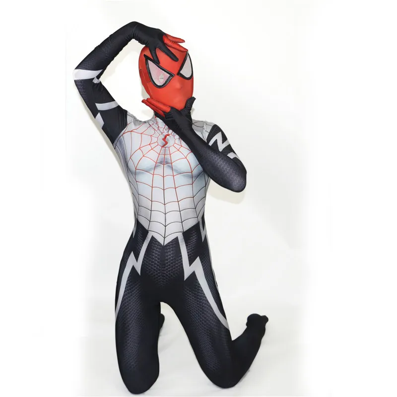 Женский/Детский костюм паук Venom Шелковый Cindy Moon SpiderGirl облегающий Зентаи из