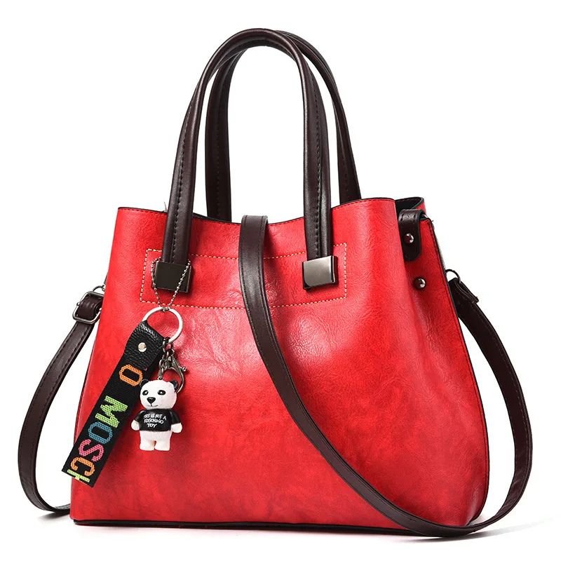 Женская сумка на плечо модные женские сумки из вощеной кожи Большая