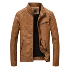 2020 качественные Куртки из искусственной кожи мужские осенние однотонные Модные мужские куртки облегающие мотоциклетные повседневные кожаные пальто Jaqueta Masculina