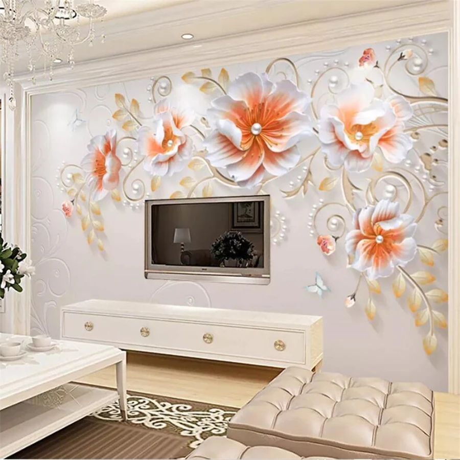 3d фотообои beibehang на заказ рельефная Современная Минималистичная Цветочная