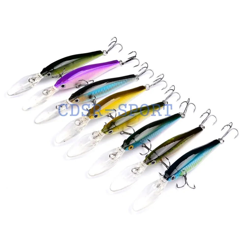 Wobblers Minnow искусственная рыболовная приманка 8 видов цветов 0 344 унций жесткая для