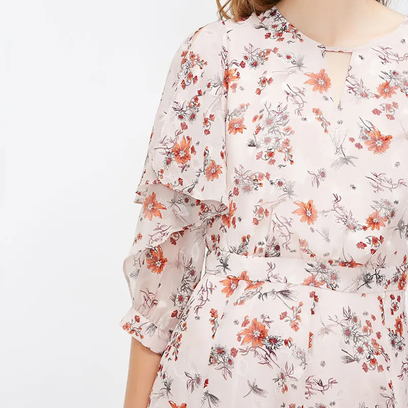 Vero Moda платье женское платье миди с вышивкой и оборками | 31847C502