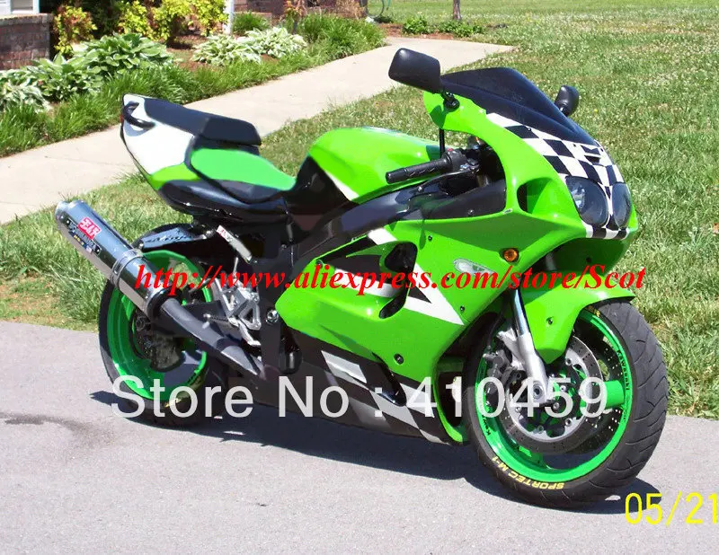 Лидер продаж комплект обтекателей зеленого и белого цветов для KAWASAKI ZX7R 96 03 ZX 7R 1996