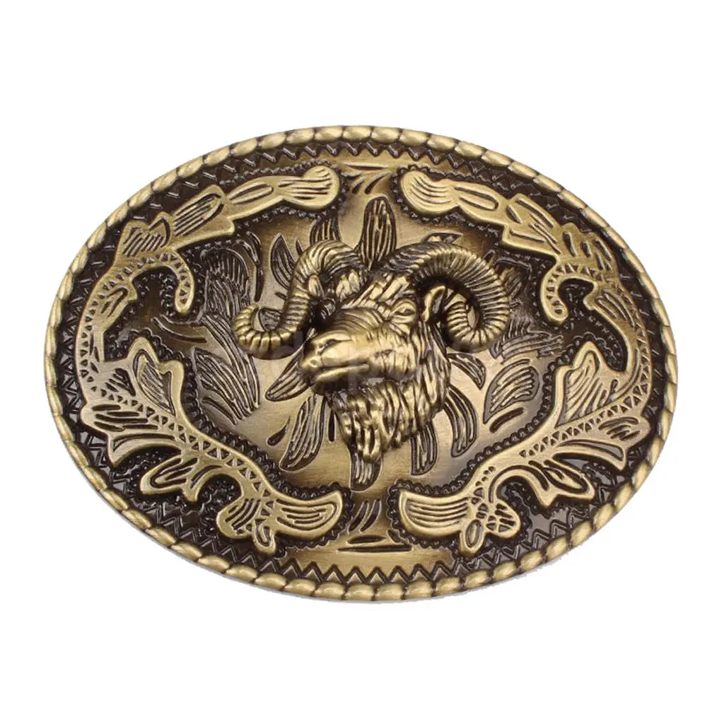 Rodeo Goat Head Belt Metal Buckle Arabesque Floral Western Cowboy Cowgirl | Аксессуары для одежды