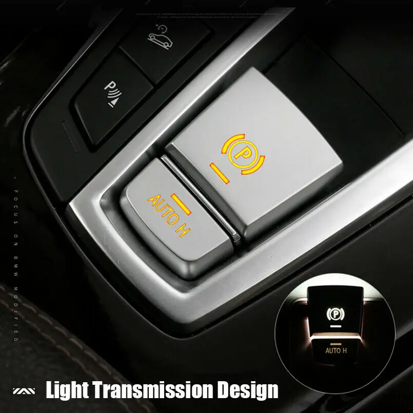 

Chrome Electronic Handbrake AUTO H Button Trim Cover For BMW 5 Series 2011-2017