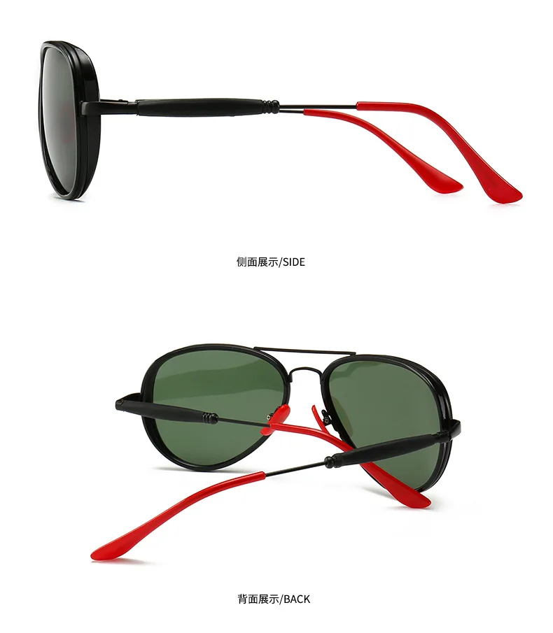 JackJad Modern Vintage Aviation Style Punk Sunglasses Red Nose Pad Men Polarized Brand Design Sun Glasses Oculos De Sol