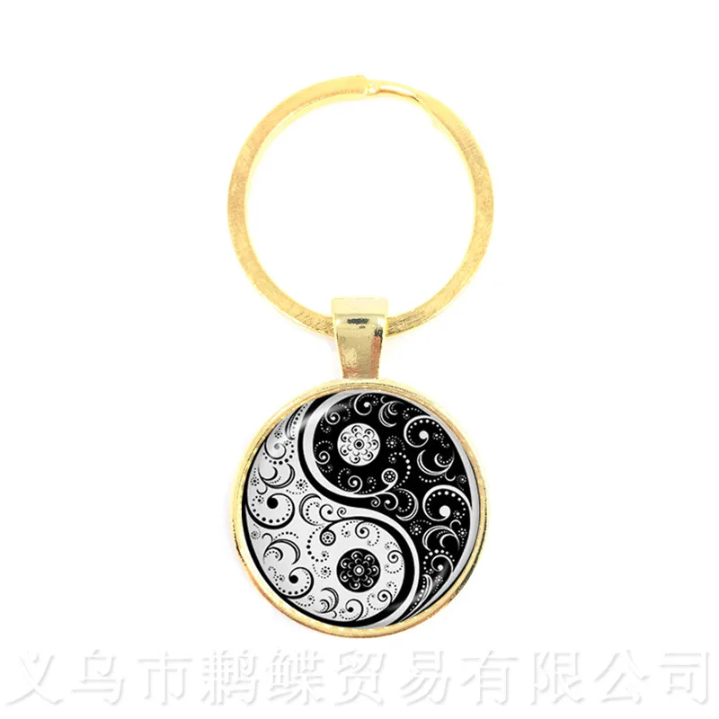 Брелок Yinyang Taichi Ba Gua с кошачьими глазами для мужчин и женщин Ювелирное Украшение в