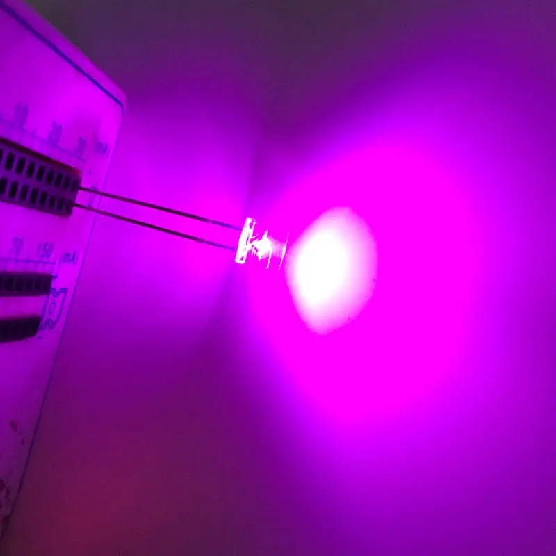 100шт 5мм плоские широкоугольные белого света лампы LED, ультра яркие светодиоды F5mm - Испускаемый цвет: Розовый