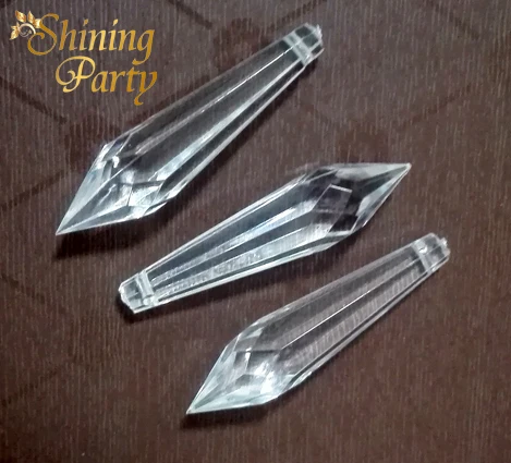 50Pcs/lot + Free Rings Clear 50mm Acrylic Drop Wedding Party Christmas Decoration Chandelier Curtain Hanging Prisms | Освещение