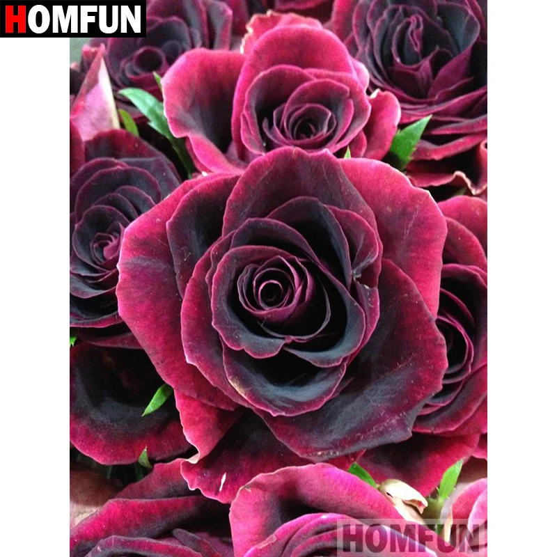 

Алмазная 5d-картина HOMFUN «сделай сам», полноразмерная/круглая вышивка крестиком «большой цветок», подарок для домашнего декора, A01841