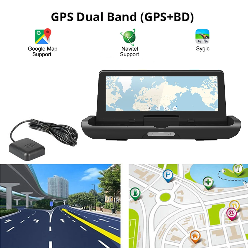 Bluavido 8 дюймов 4G Android DVR Full HD 1080P Автомобильная камера GPS навигатор ADAS двойной объектив ночное видение авто видео регистратор видеорегистратор