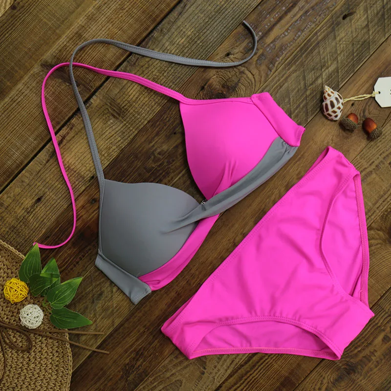 2018 New Sexy Bikini Push Up Swimwear Women Swimsuit Retro Vintage Set Beach Plus Size Bathing Suit Tassel Dot Wear |