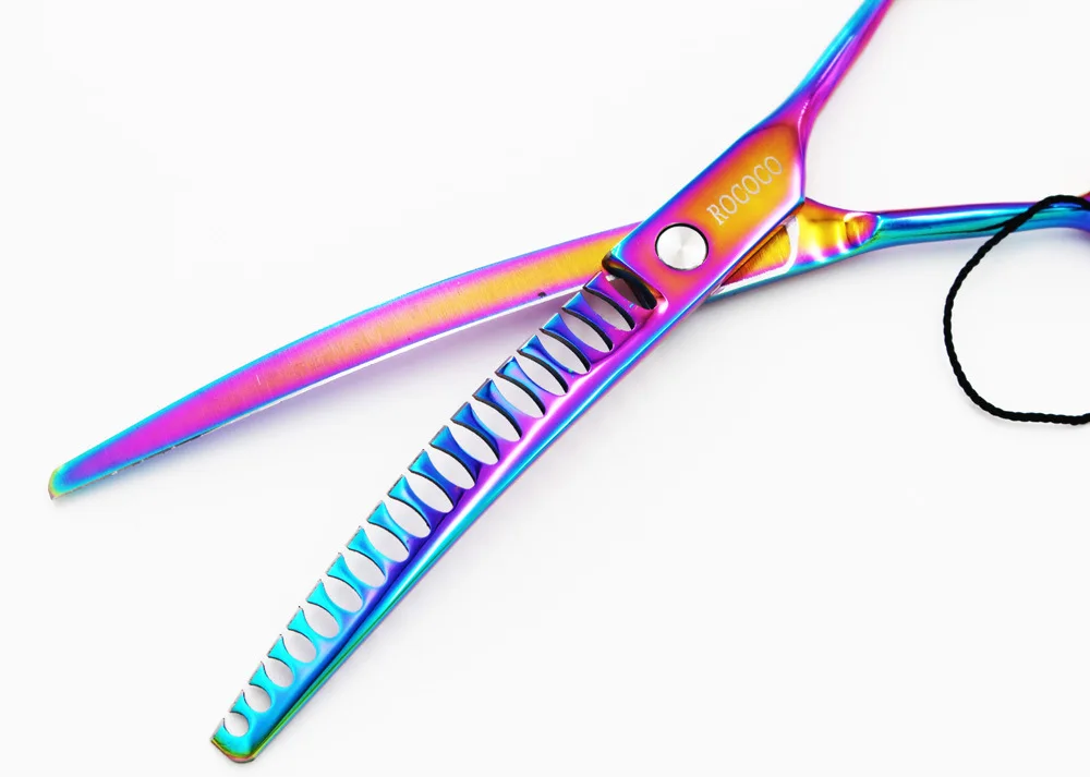 7 дюймовый 19 дюймов изогнутый для домашних животных собаки с сумкой ножниц|thinning