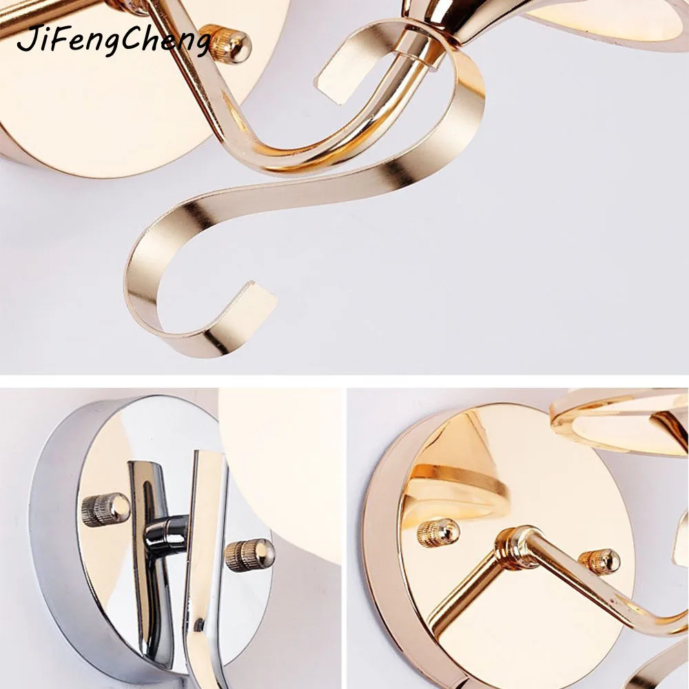 JiFengCheng Simple Modern Glass Sconces Led Wall Lamp Reading Light Bed Bedroom Lighting Contemporary Crystal Bedside | Лампы и