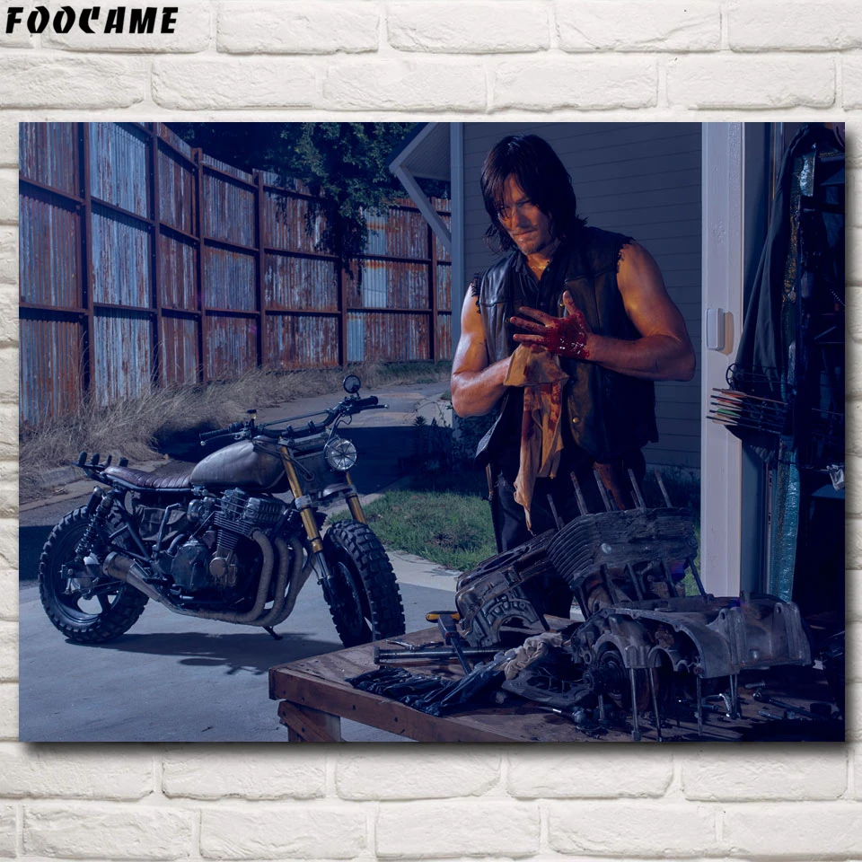 Foocome The Walking Dead Daryl Dixon ТВ сериал постеры шелковые настенные художественные принты