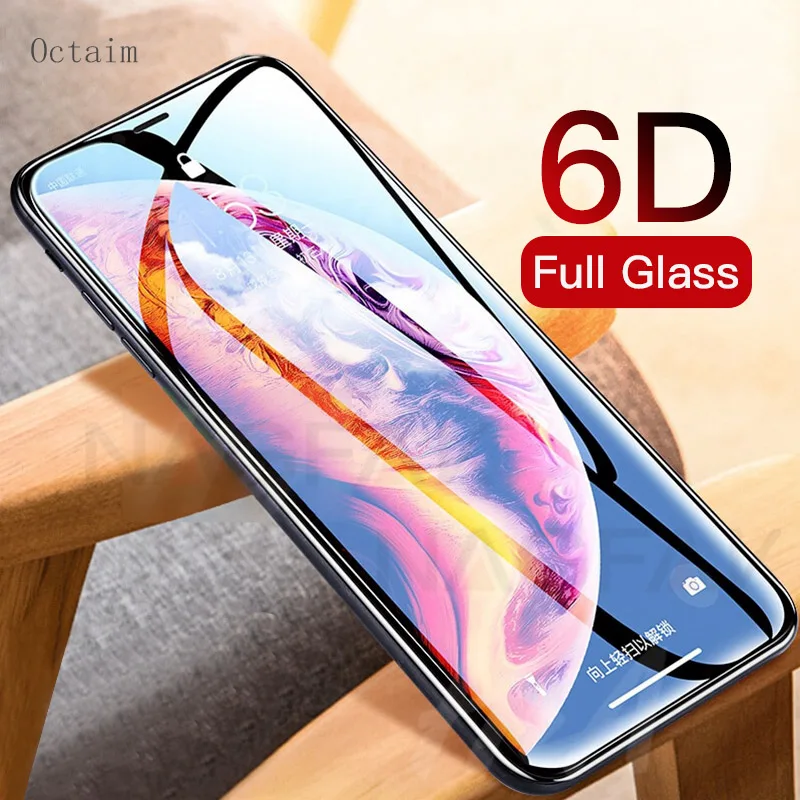 Защитное стекло для iPhone X XS Max XR 6D полностью изогнутое закаленное пленка 7 6 6S 8 Plus