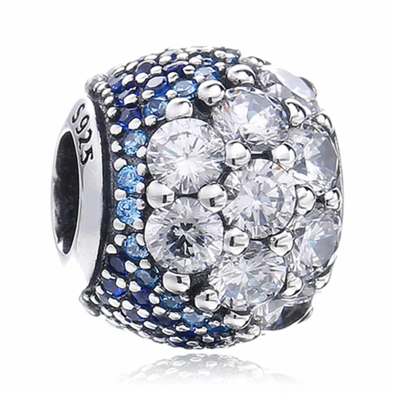 Blue CZ Charm Lovecabin Дания Весна серебро открыть мое сердце проложить клип многоцветный Цирконий амулеты зажимы 925 пробы серебряные ювелирные изделия - Цвет: Blue CZ Charm