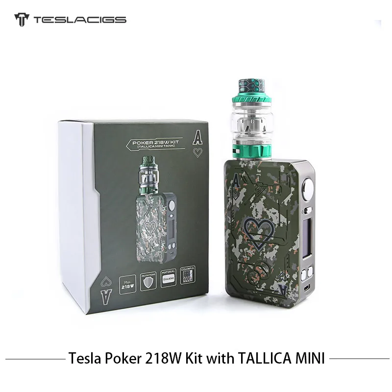 Электронные сигареты Tesla Poker 218 TC Vape Kit Teslacigs Dual Battery 7-218W электронные с мини-баком