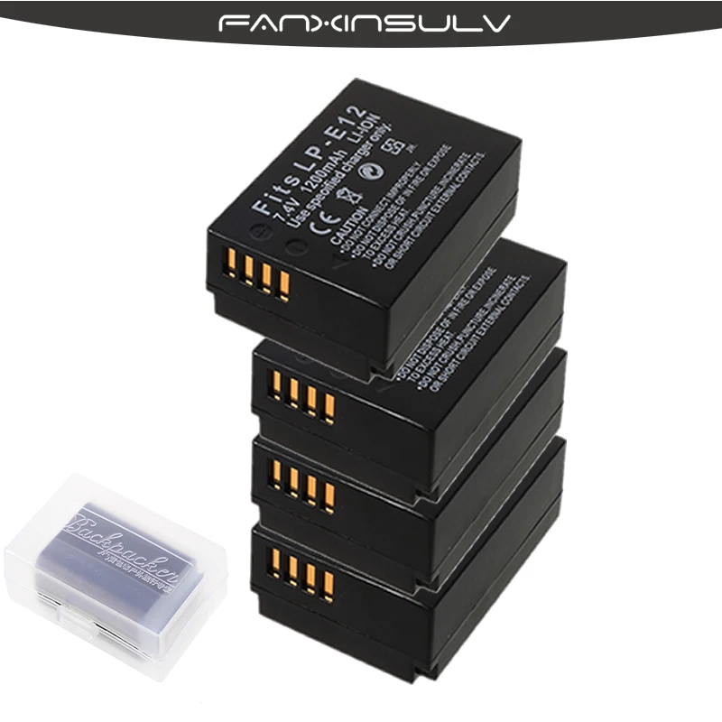 Аккумулятор LPE12 LP E12 True capaci 4 шт. чехол с аккумулятором для Canon M2 M10 M50 M100 100D Kiss X7 SX70 Rebel