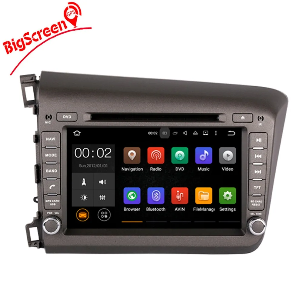 8 дюймов 4 ядра автомобильный стерео GPS навигации для Honda Civic влево 2012 2013 2015