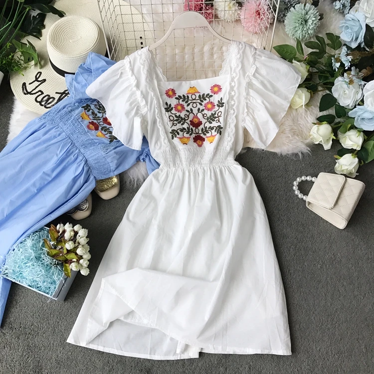 Женское платье с цветочной вышивкой ALPHALMODA повседневное обтягивающее