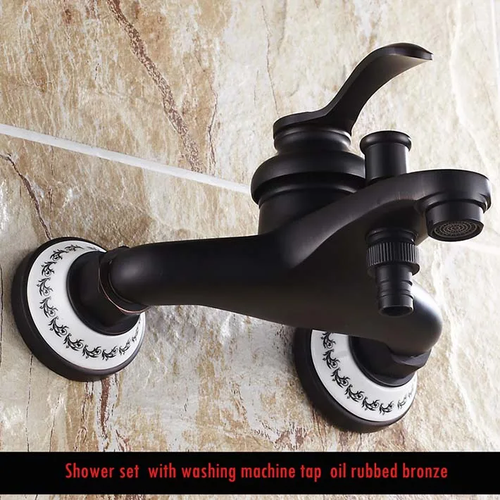 Европейский стиль ванная комната ванна смеситель для душа масло втирают бронзу