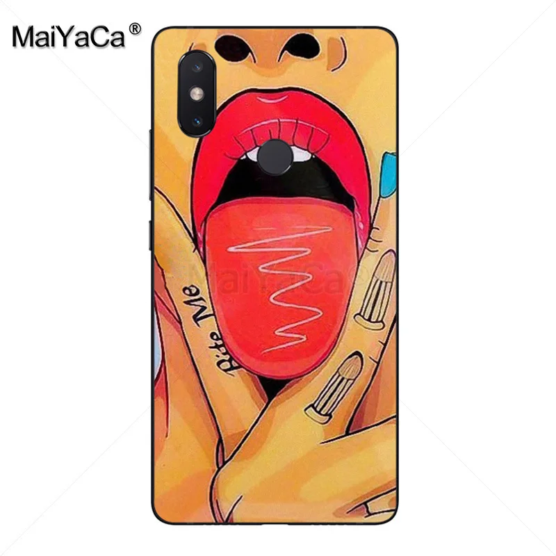 MaiYaCa сексуальная девушка красный черный Бог губ мягкий tpuPhone чехол для xiaomi mi 8se 6 note2