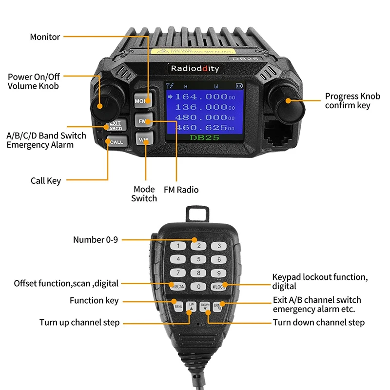 QYT мини Автомобильная Мобильная рация KT-8900D kt8900d FM двухстороннее радио VHF UHF двухдиапазонный цветной ЖК-дисплей 200 канальный четырехканальный режим ожидания