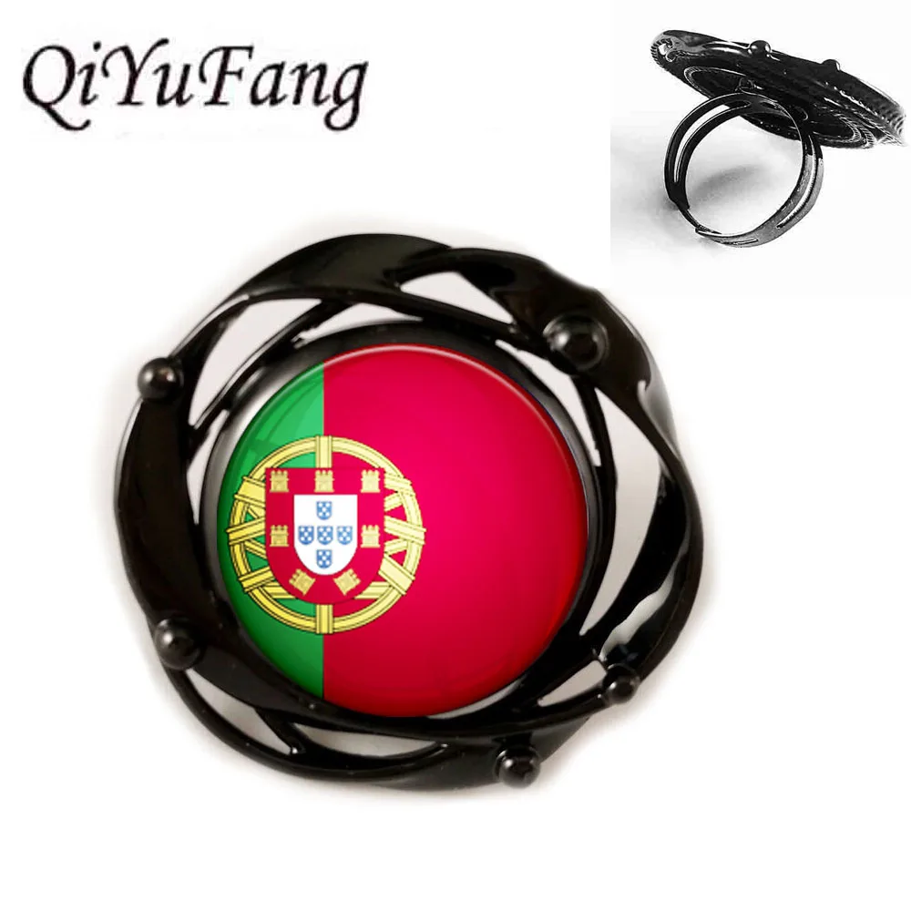 2018 New Spain Flag Flower Black Ring portugal Country Pendant Men Women Jewelry friends fans Gift Friends drop Ship | Украшения и