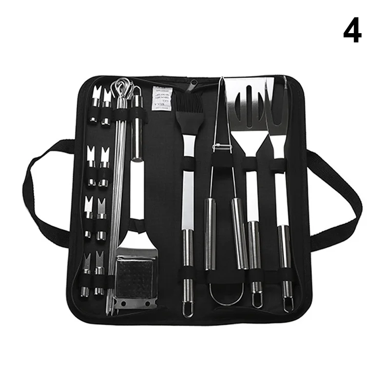 Набор инструментов для гриля из нержавеющей стали с зубцами шпателя щетка