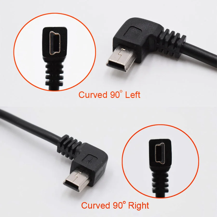 Автомобильный зарядный изогнутый мини-usb кабель для автомобильного видеорегистратора камера видео рекордер/gps/PAD и т. Д. Длина кабеля 3,5 м(11.48ft) линия передачи данных